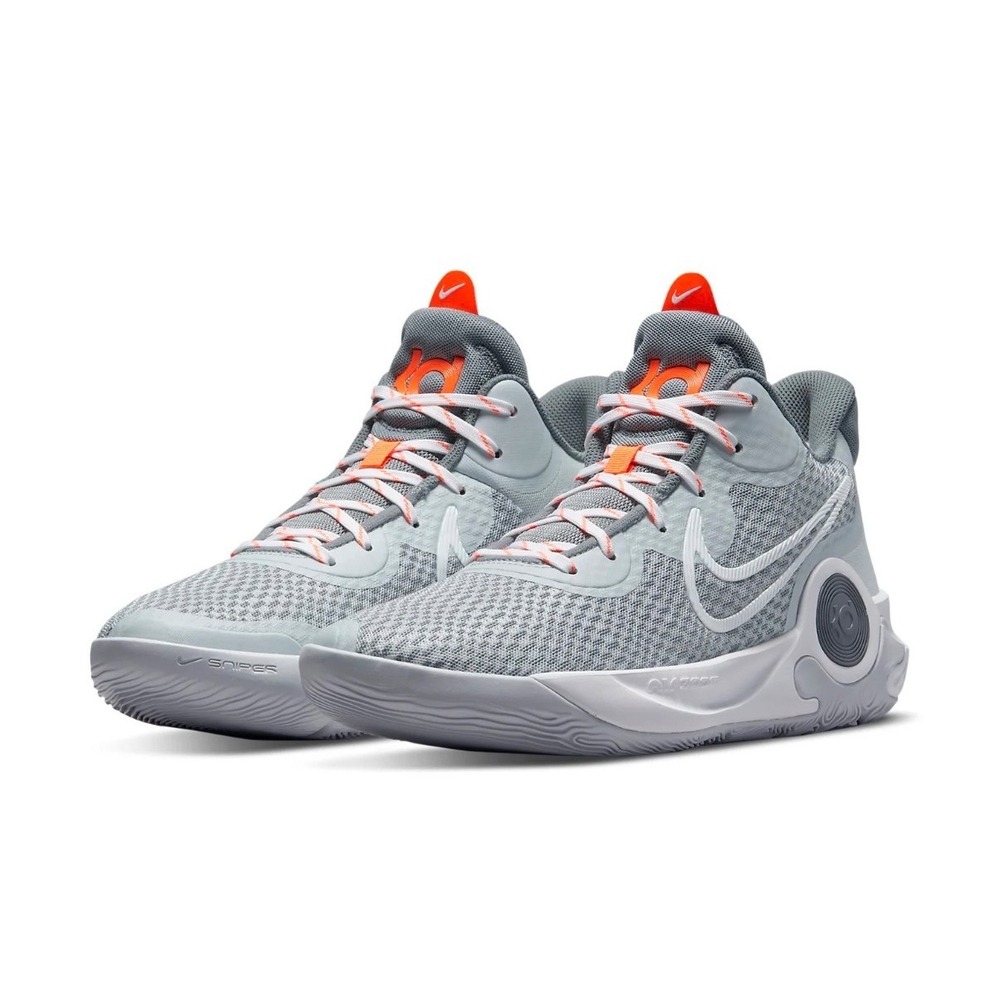 Nike KD Trey 5 X Grey White Orange Basketball Shoes CW3400-011 Mens 13